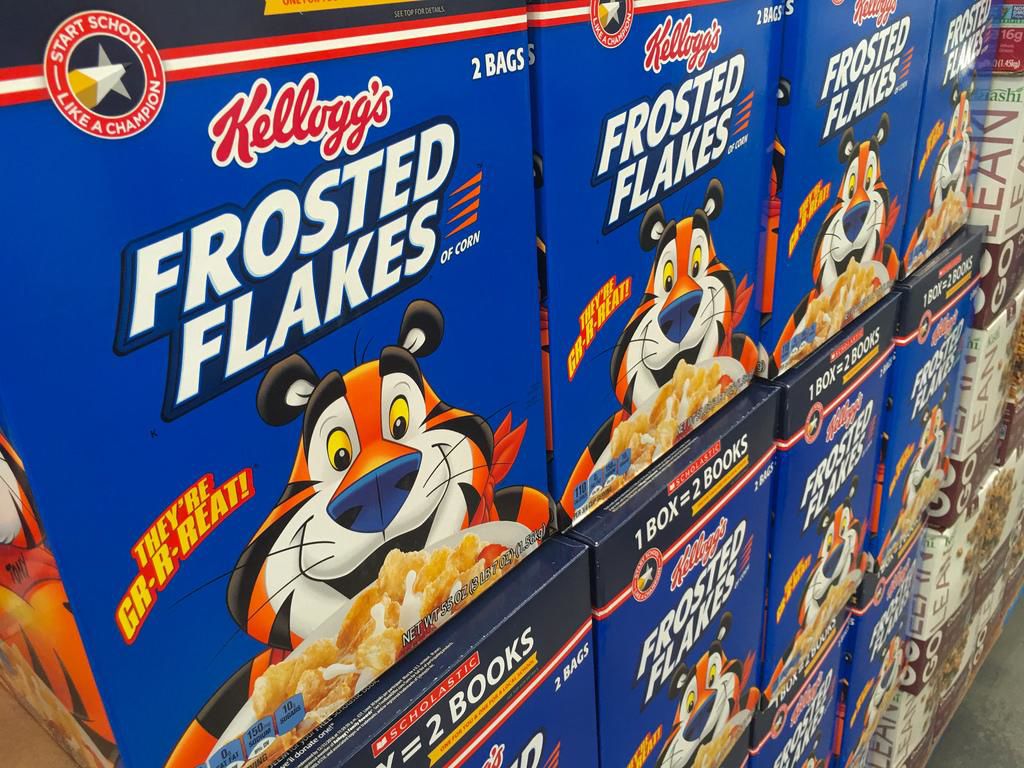 Frosted Flakes, Honey Bunches of Oats, and Rice Krispies